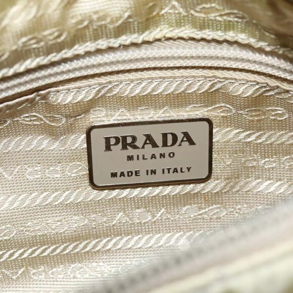 PRADA Shoulder Bag Nylon Enamel Beige Brown Auth - Picture 14 of 16